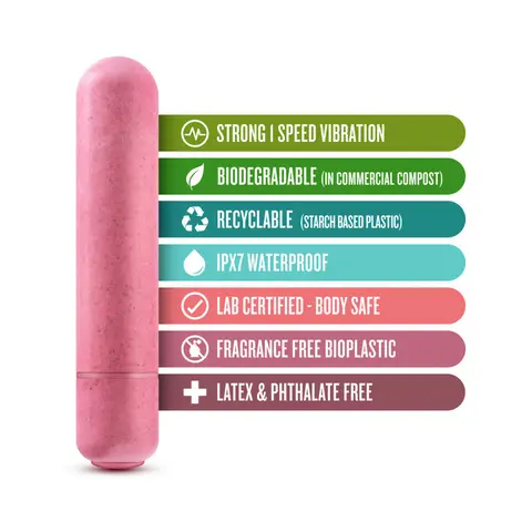 Gaia Eco Bullet Single-Speed Vibrator in Coral