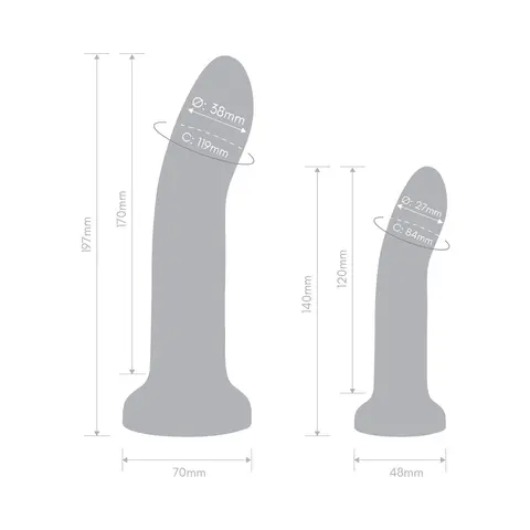 Together Duo Silicone 2-Piece 5.5 in. & 7.75 in. Dildo and Harness Set Purple
