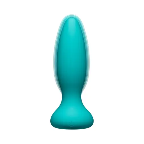 A-Play Vibe Adventurous Rechargeable Silicone Anal Plug with Remote in Teal