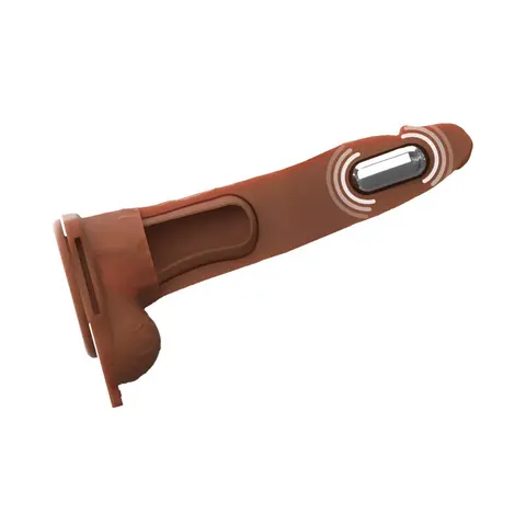 Fantasy X-Tensions Elite Vibrating Hollow Silicone Strap-On 8 in. in Brown