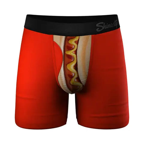 Shinesty The Coney Islands Hot Dog Ball Hammock Pouch Underwear with Fly 4XL