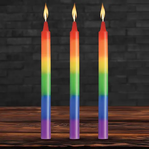 Master Series Pride Candles Rainbow Drip Candle Set of 3
