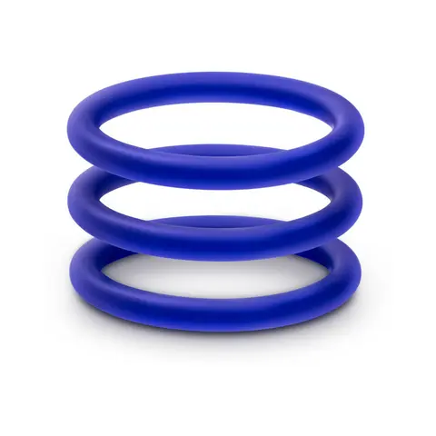 Performance VS1 Pure Premium Silicone Cockrings 3-Pack Medium Indigo