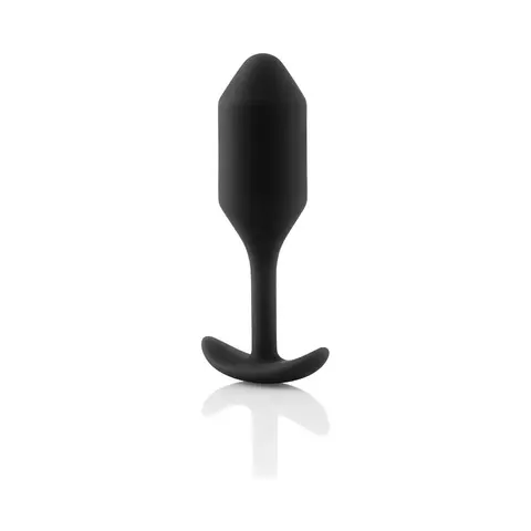 b-Vibe Snug Plug 2 Weighted Silicone Anal Plug in Black