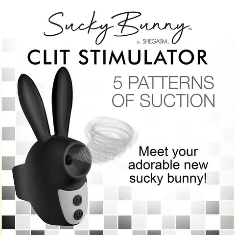 Shegasm Sucky Bunny Clit Stimulator in Black