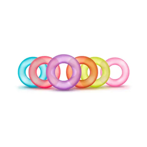 Play with Me King of the Ring Cockring 6-Pack Assorted Colors