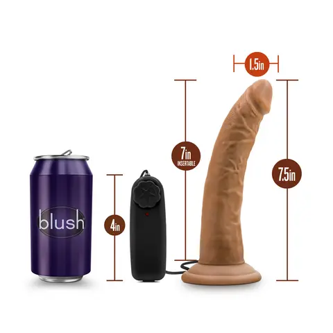 Dr. Skin Dr. Dave Realistic 7 in. Vibrating Dildo in Tan