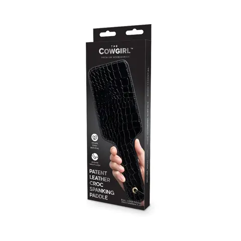 The Cowgirl Essentials Patent Leather Croc Spanking Paddle