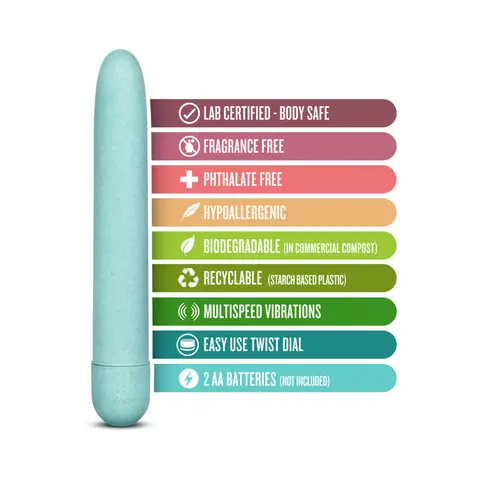 Gaia Eco Slimline Vibrator in Aqua
