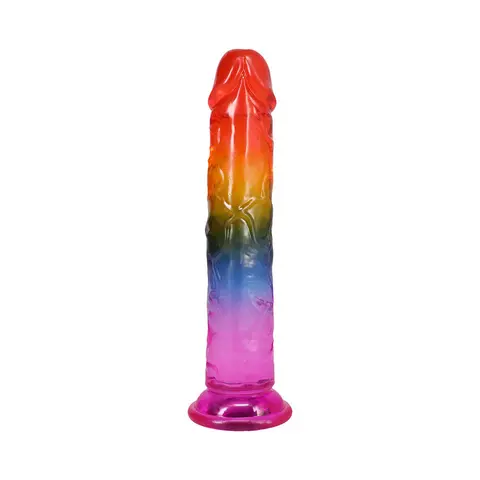 Crystal Jellies 7.5 in. Dong in Rainbow