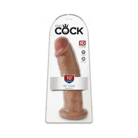 King Cock 10 in. Cock Realistic Dildo With Suction Cup in Tan