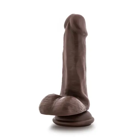 Dr. Skin Silicone Dr. Daniel 6.5 in. Posable Dildo with Balls in Brown