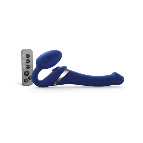 Strap-On-Me Rechargeable Remote-Controlled Multi Orgasm Bendable Strapless Strap-On Night Blue Small in Blue