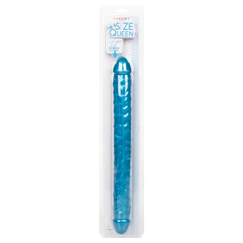Size Queen Double Dildo Blue 17 in.