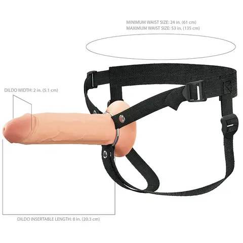 Fantasy X-Tensions Elite Hollow Silicone Strap-On 8 in. in Light