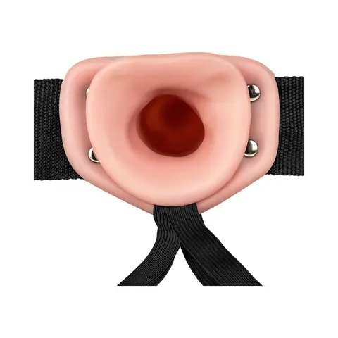 RealRock Realistic 6 in. Hollow Strap-On in Beige