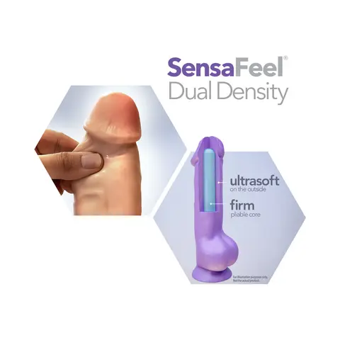 Au Naturel Big Billy 9 in. Posable Dual Density Dildo with Balls in Beige