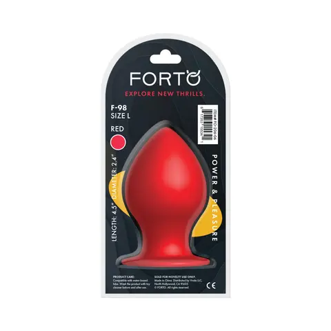 Forto F-98 Cone Silicone Anal Plug Large in Red