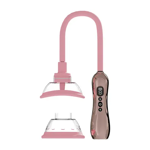 PUMPED Automatic Rechargeable Vulva & Breast Pump with Tongue Stimulator in Rose Gold