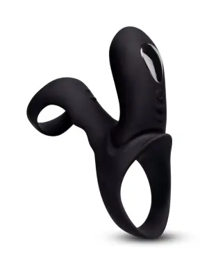 remote-control rechargeable penis sleeve with clitoral enhancer