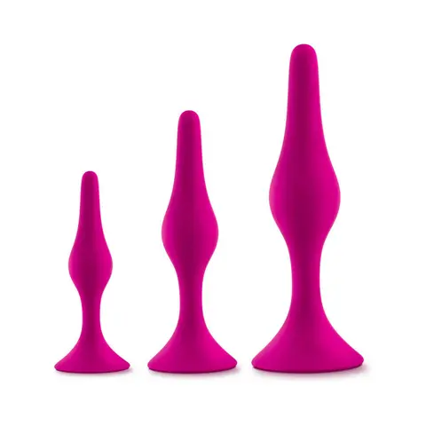 Luxe 3-Piece Silicone Beginner Plug Kit in Pink