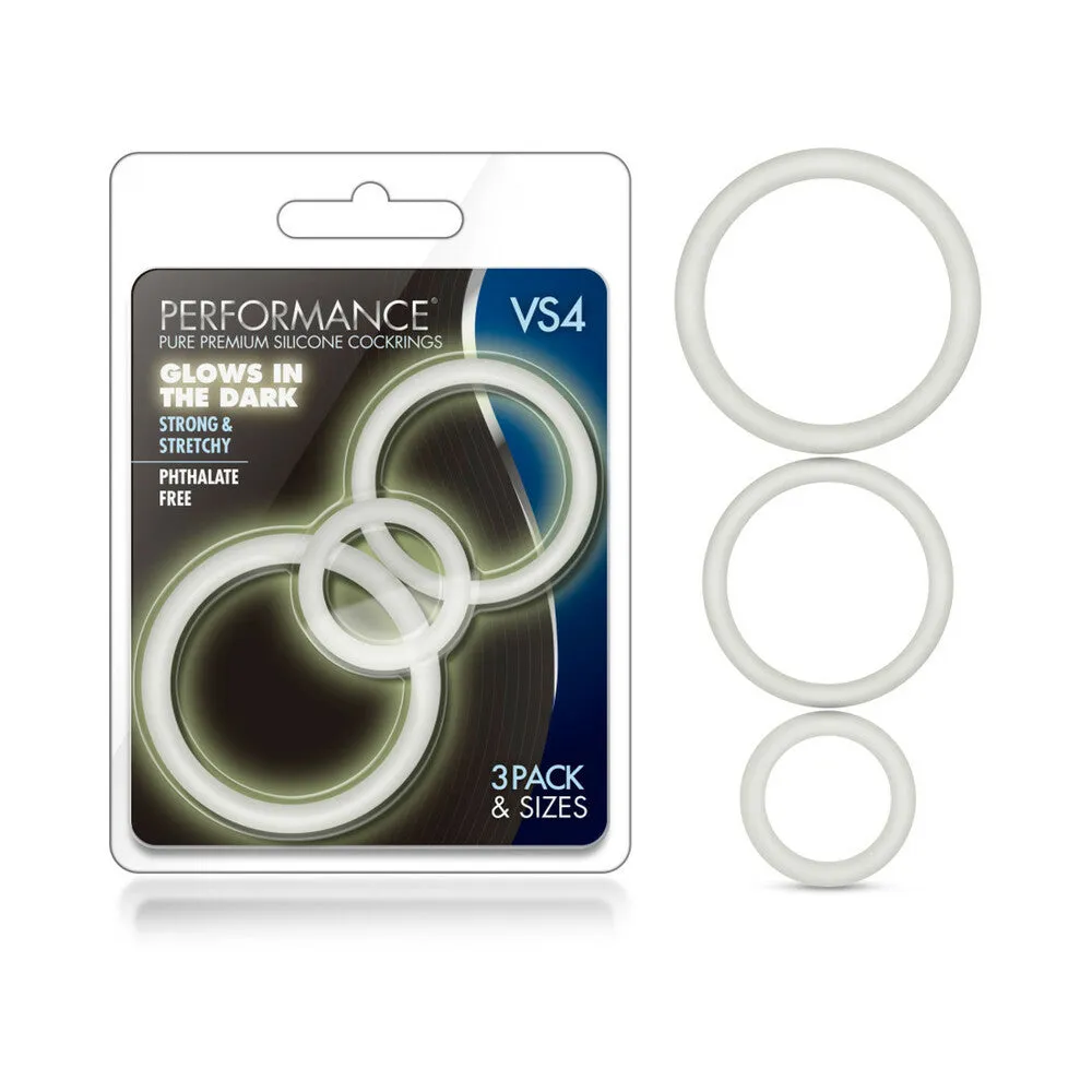 Performance VS4 Pure Premium Silicone Cockrings 3-Pack Set in White