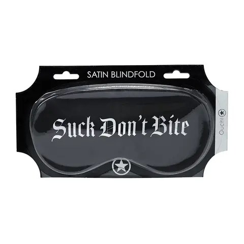 Ouch! Suck Don't Bite Printed Mask Satin Black