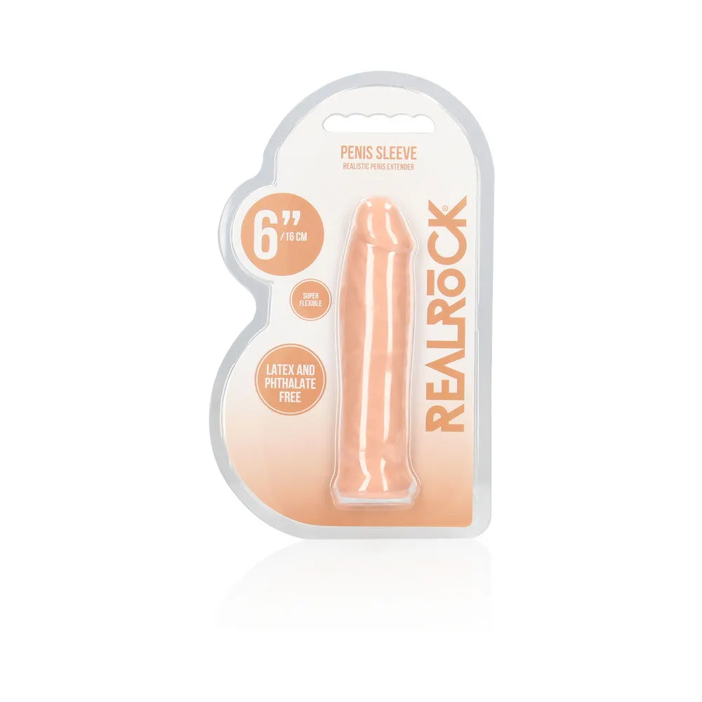 RealRock Realistic 6 in. Penis Sleeve Extender in Beige