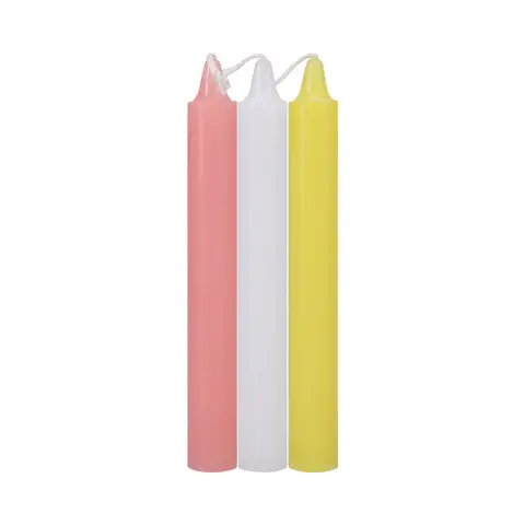 Japanese Drip Candles 3-Pack Pink, White, Yellow
