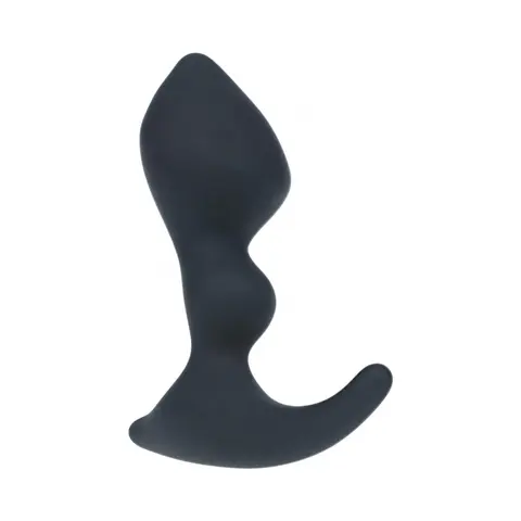 LEVELZ Double Ripple Silicone Prostate Massager in Black