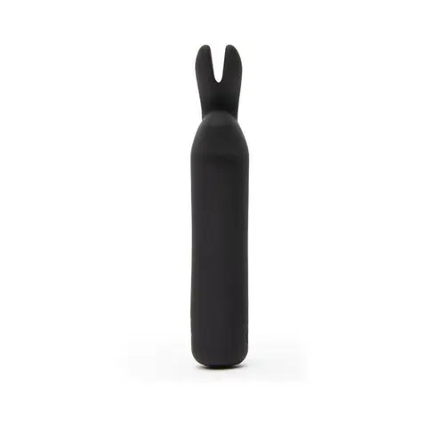 Happy Rabbit Rechargeable Silicone Bullet Vibrator With Ears in Black
