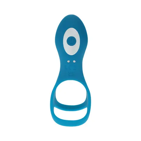 LEVELZ Vibrating Silicone Cock & Ball Ring with Shaft Loop in Teal