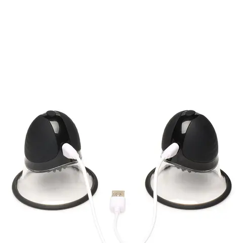 Size Matters 10X Rotating Silicone Nipple Suckers with 4 Attachments in Black