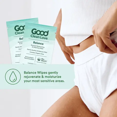 Good Clean Love Balance Personal Moisturizing & Cleansing Wipes 12-Pack