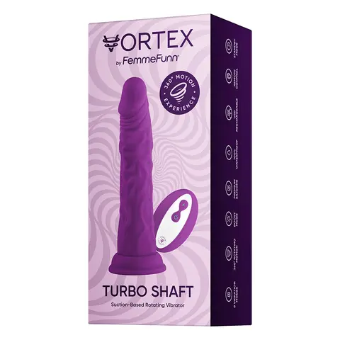 FemmeFunn Vortex Turbo Shaft 2.0 8 in. Vibrating Rotating Dildo in Purple