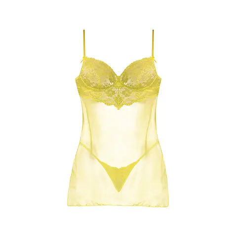 Magic Silk Daffodil Dreams Babydoll & G-Set Yellow L/XL