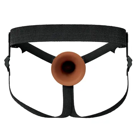 Fantasy X-Tensions Elite Hollow Silicone Strap-On 8 in. in Brown