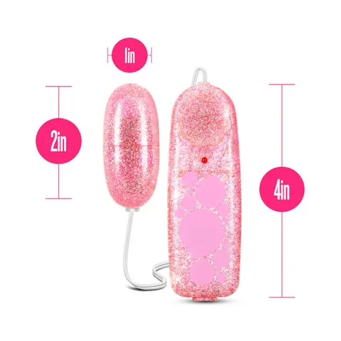 B Yours Glitter Power Bullet Remote-Controlled Egg Vibrator Pink