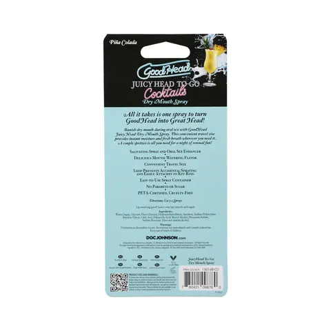 GoodHead Juicy Head Cocktails Dry Mouth Spray To-Go Piña Colada