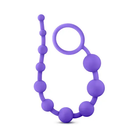 Luxe Silicone 10 Beads for Anal Play in Purple