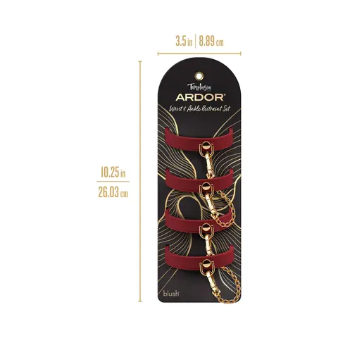 Temptasia Ardor Wrist & Ankle Restraints in Red