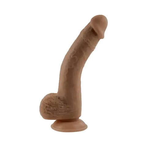 Selopa Natural Feel Flexskin Bendable Dildo with Moving Material 7 in. in Dark