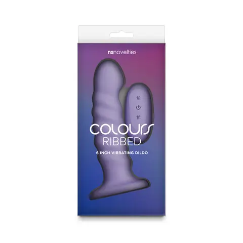Colours Ribbed Vibrating 6in in Purple