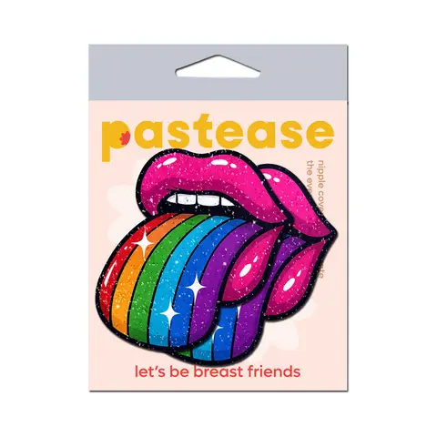 Pastease Taste the Rainbow Sparkling Tongue Out Breast Covers