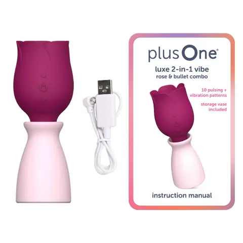 Luxe 2-in-1 Rose Vibrator – Thumping Clitoral Stimulator & Vibrating Bullet Stem