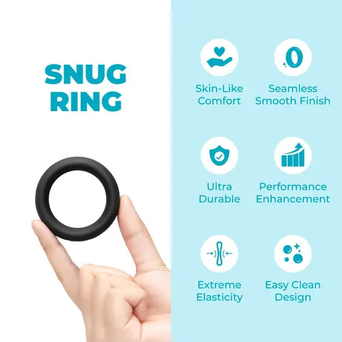 b-Vibe Snug Ring 40mm Snug Fit Silicone C-Ring in Black