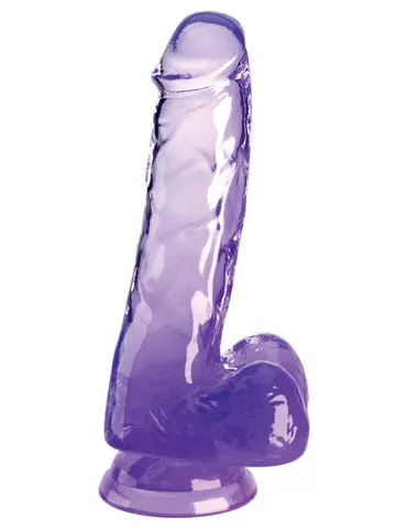 King Cock Clear 6" with Balls - Purple