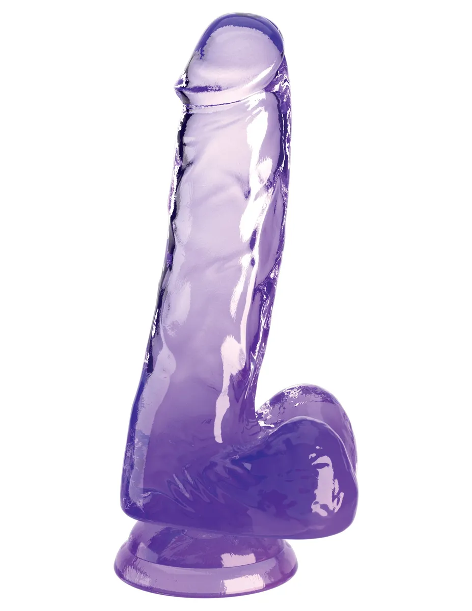 King Cock Clear 6" with Balls - Purple