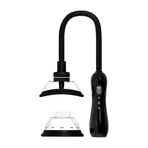 PUMPED Automatic Rechargeable Vulva & Breast Pump with Tongue Stimulator in Black