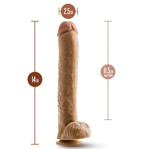 Dr. Skin Dr. Michael 14 in. Dildo with Balls in Tan